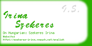 irina szekeres business card